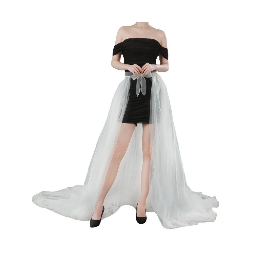 8495 Detachable Wedding Skirts White 3 Layers Tutu Skirts Wedding Maxi